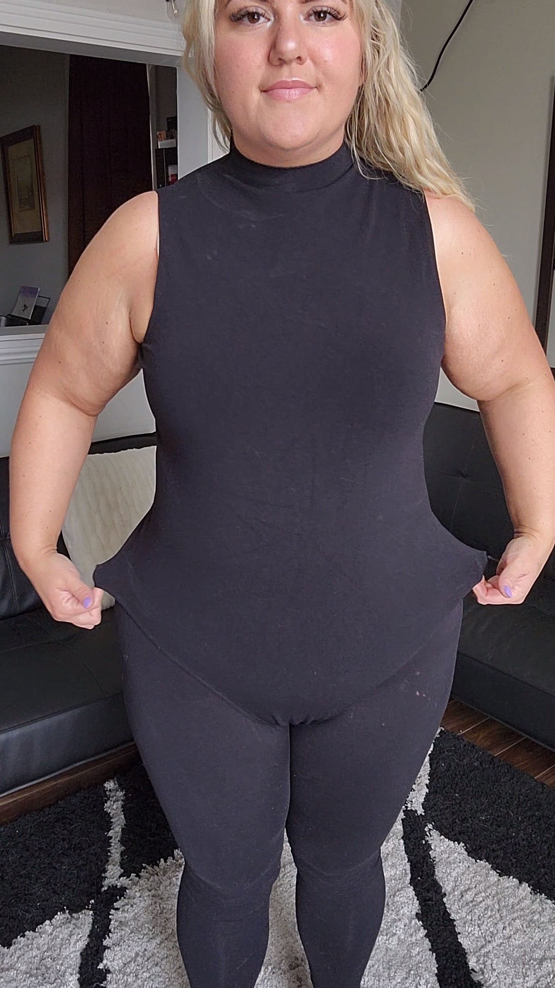 Size XL/1x Black Mockneck Body Suit