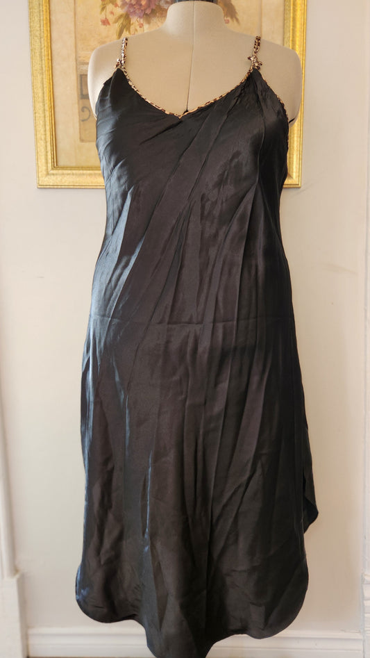 Size 2x Black Satin Sleep Dress