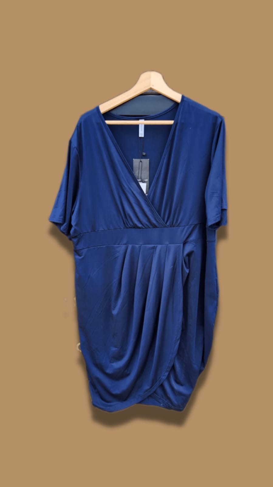 Size 4x Blue V Neck Wrap Dress