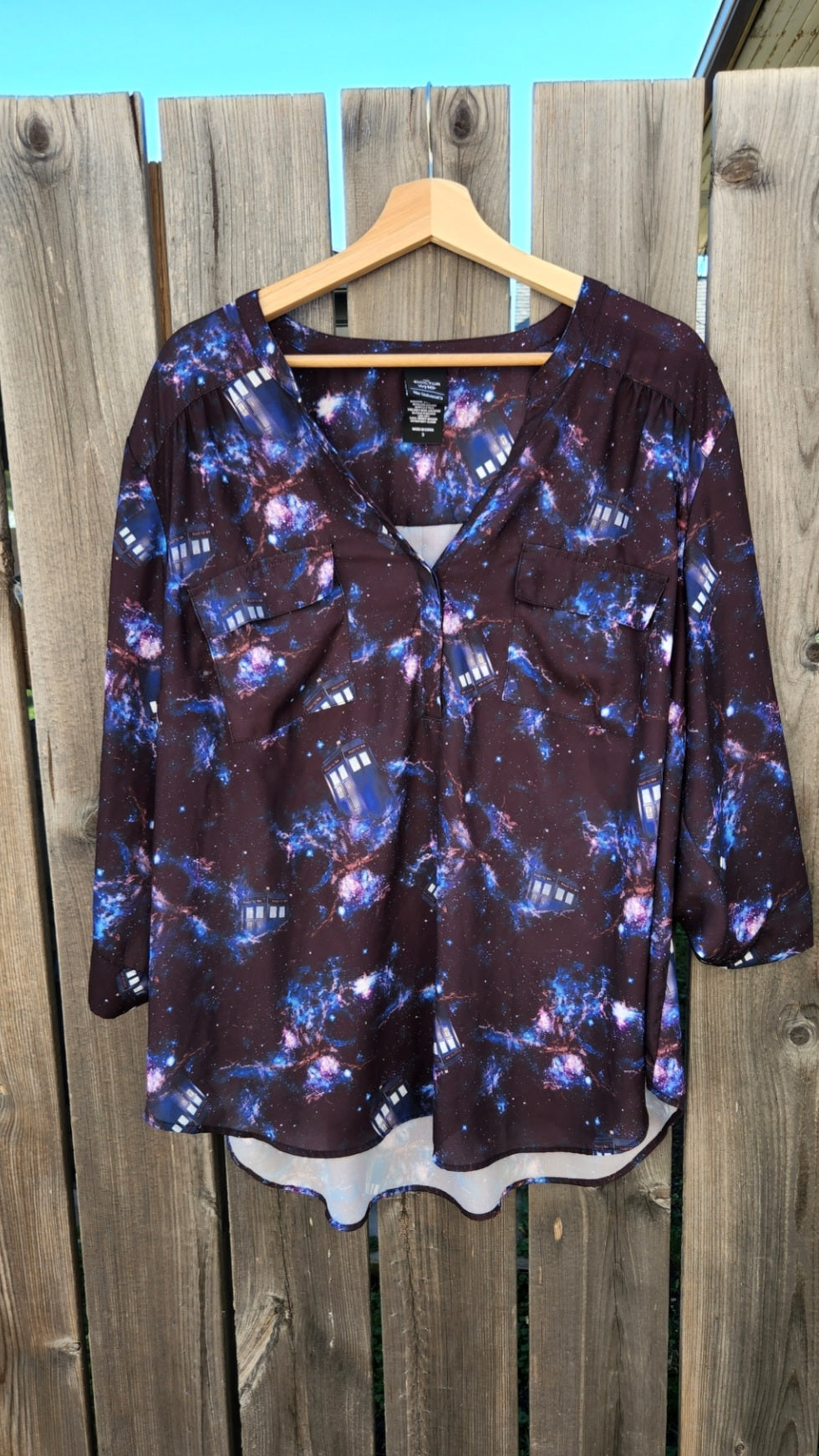 Size 3x Doctor Who 3/4 Sleeve Blouse